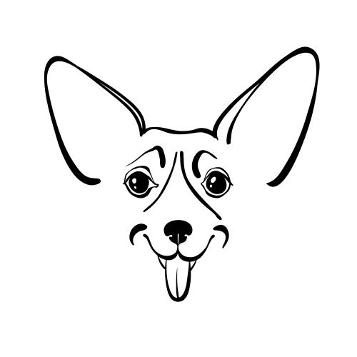 Vektorgrafik süße corgi-mordecke