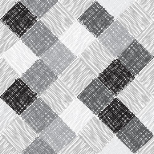 Vektorgrafik monochrom karierte und gestreifte quadrate auf weißem
