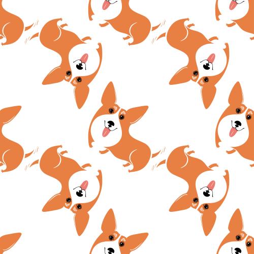Hund. Vektor cartoonartige Corgis auf weißem