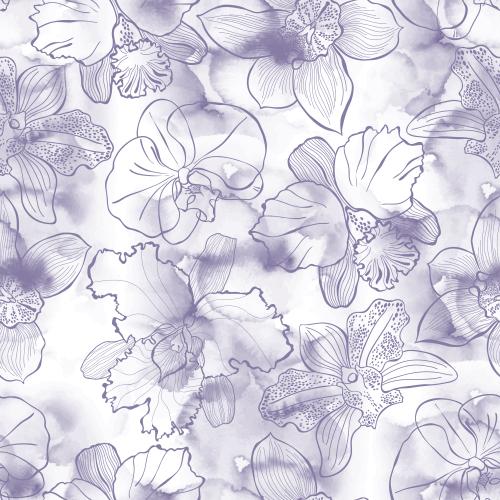 Vektorgrafik orchideen auf wasserfarbe