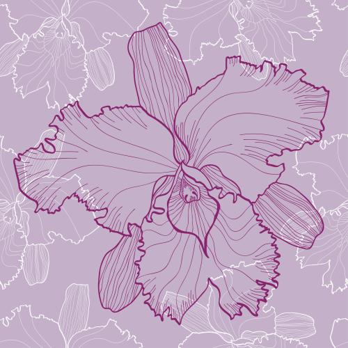 Vektorgrafik orchideen auf lila