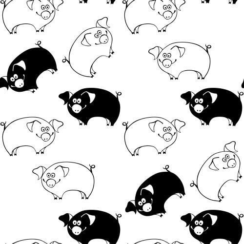 Vektorgrafik süße cartoonartige schweine auf weißem