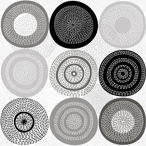 Oval. Vektor dekorative monochrom Kreise auf weißem