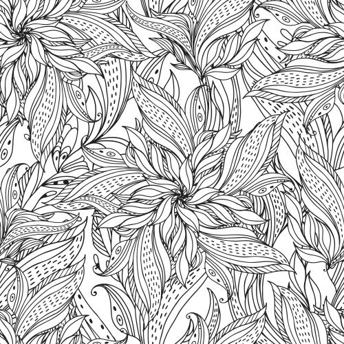 Vektorgrafik dekorierte blumen und blätter auf weißem