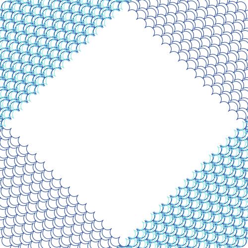 Quadrat. Vektor wellen und quadratisches Feld für Text auf weißem