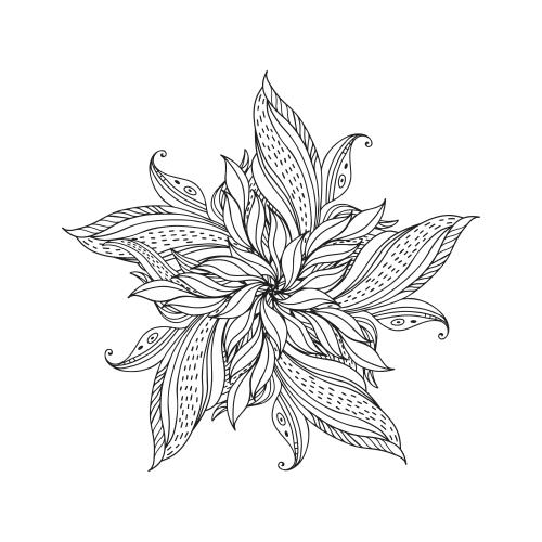 Vektorgrafik dekorative blume, mandala auf weißem