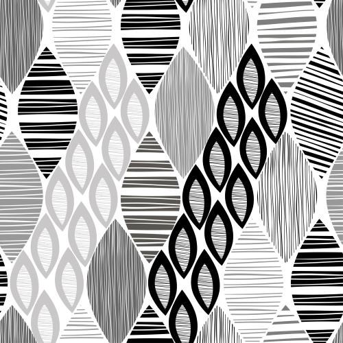 Vektorgrafik abstrakte monochrom streifige blätter auf weißem