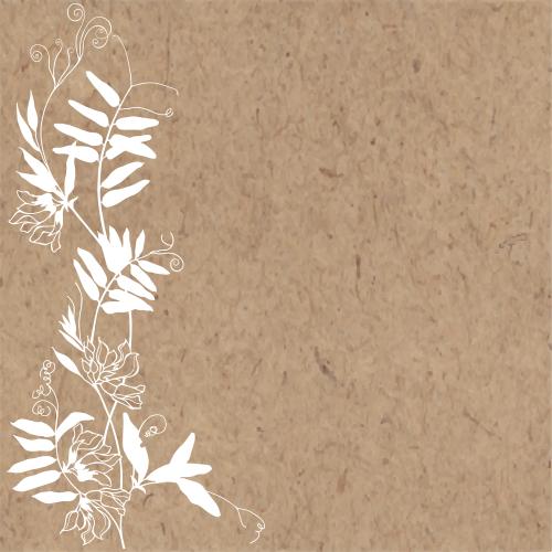 Vektorgrafik feldblumen, weiße silhouetten, platz für text auf kraft