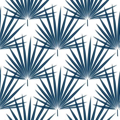 Vektorgrafik palmenblätter, blau silhouetten auf weiß