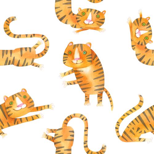 Tiger. Vektor Maltäsch aquarellartige Tiger auf weißem