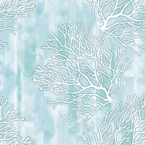 Vektorgrafik corall auf blauem aquarell