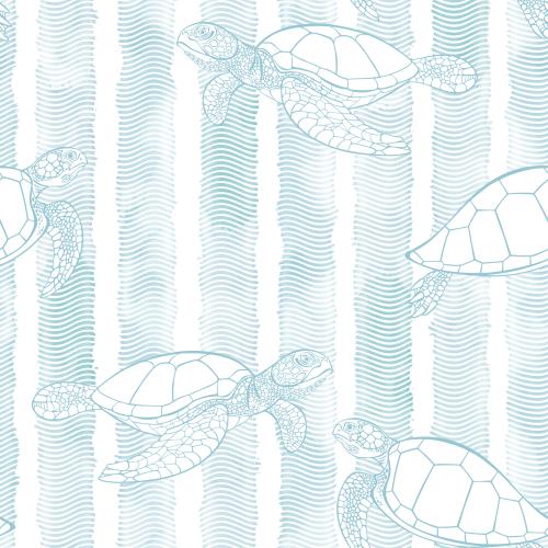 Vektorgrafik schildkroeten auf aquarellwellen