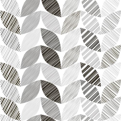 Vektorgrafik monochrom gestreifte blätter auf weiß