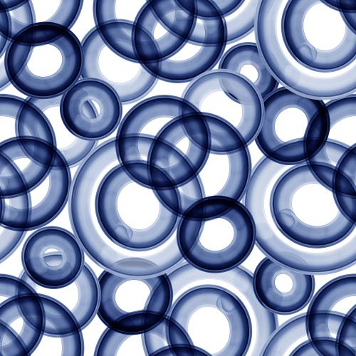 Rasterbild blaue aquarellkreise auf weissem