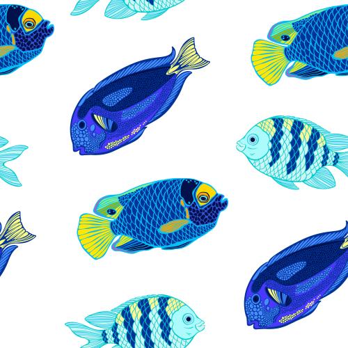 Vektorgrafik exotische tropische fische auf weiß