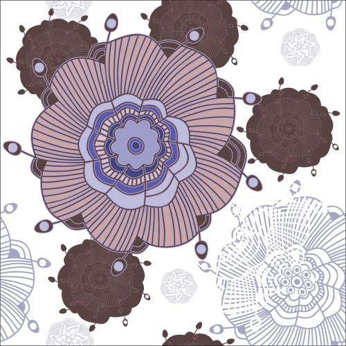 Vektorgrafik zauberhafte blumen auf weißem