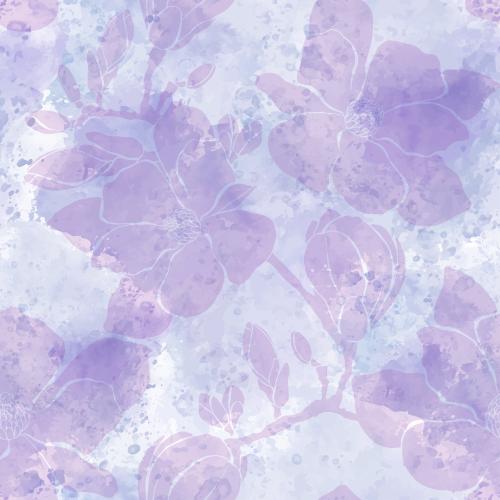 Vektorgrafik magnolie, silhouetten auf lilaem akvarell