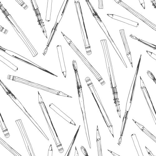 Bleistift. Vektor stifte und Bürsten auf weißem