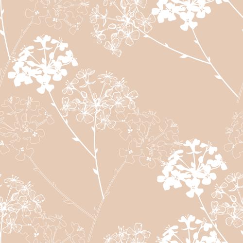Vektorgrafik blumen, weiße konturen und silhouetten auf pastellfarbenem