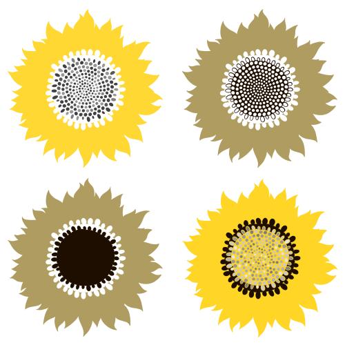 Sonnenblume. Vektor sonnenblumen auf weißem, dekorative Varianten