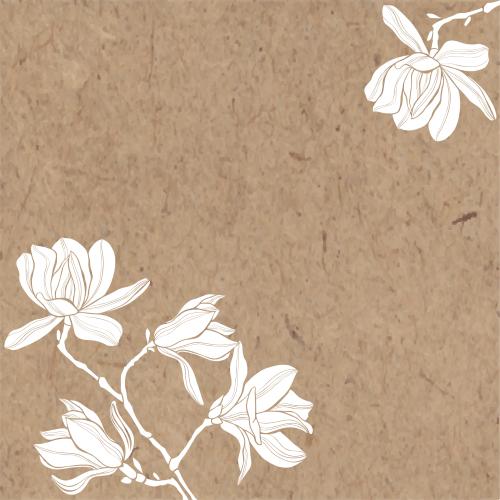 Vektorgrafik magnolie, eckkomposition mit platz für text auf kraft