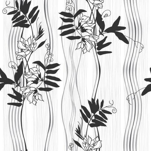 Vektorgrafik feldblumen, vertikale wellige linien auf weißem streifenmuster