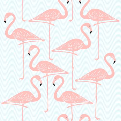 Flamingo. Vektor Rosa Flamingos auf blauen Wellen