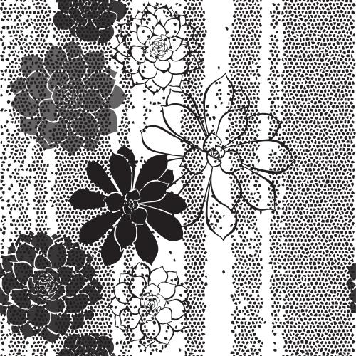 Mosaik. Vektor sukkulenten Silhouetten Konturen auf Mosaik