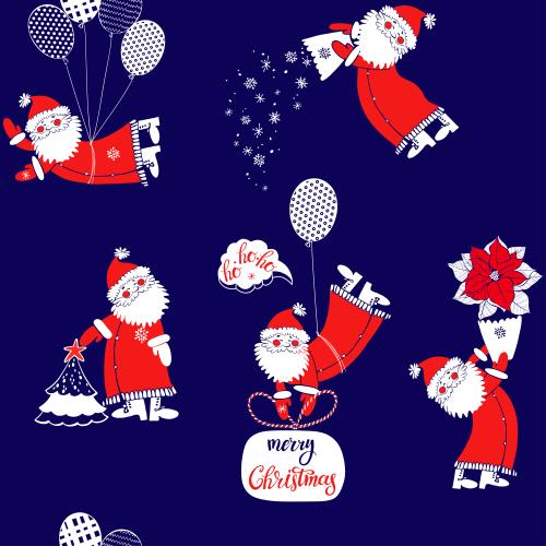 Weihnachtsmann. Vektor cartoonartige ded moroz auf blau