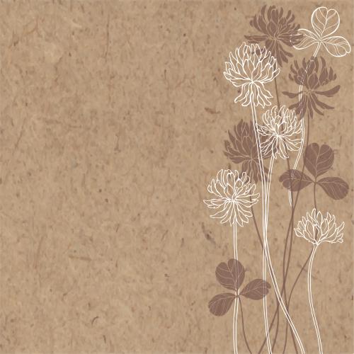 Vektorgrafik klee blumen und blätter platz für text auf kraft
