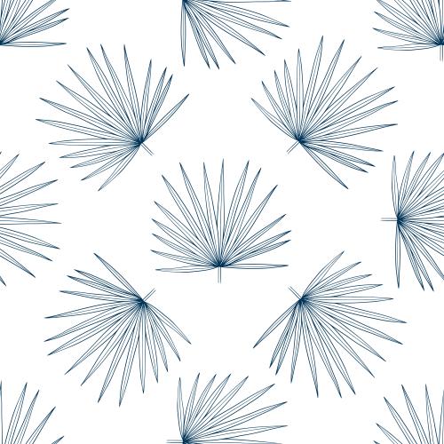 Vektorgrafik palmenblätter, blaue konturen auf weiß