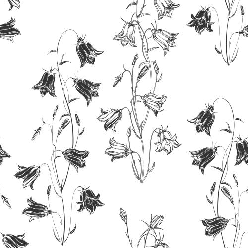 Vektorgrafik kuckucks schwarze silhouetten und konturen von blumen auf weißem