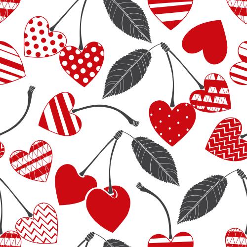 Valentinstagskarten. Vektor kirschenherzchen auf weißem