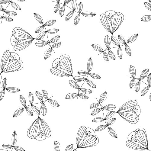 Vektorgrafik dekorative blumen in doodle-stil auf weißem