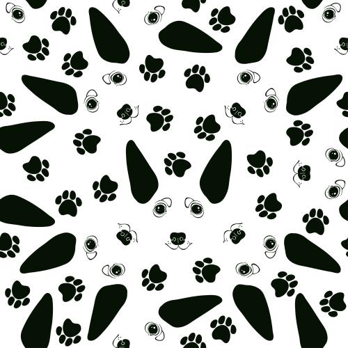 Pinscher. Vektor Hübsche Hunde-Gesichter, Hundespuren auf weißem
