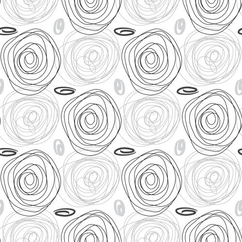 Vektorgrafik abstrakte monochrom doodle-kreise auf weißem