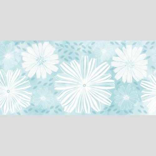 Vektorgrafik dekorative blumen silhouetten von blättern auf blauem aquarell