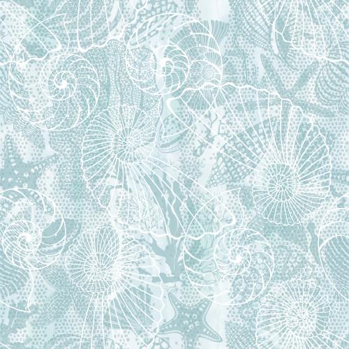 Vektorgrafik nautili muscheln meersterne algen korallen auf aquarellmosaik