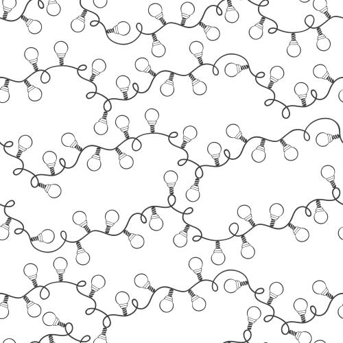 Vektorgrafik monochrom lichterketten auf weißem