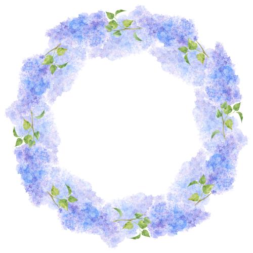 Flieder. Vektor Aquarelllilie, runder Rahmen auf weißem