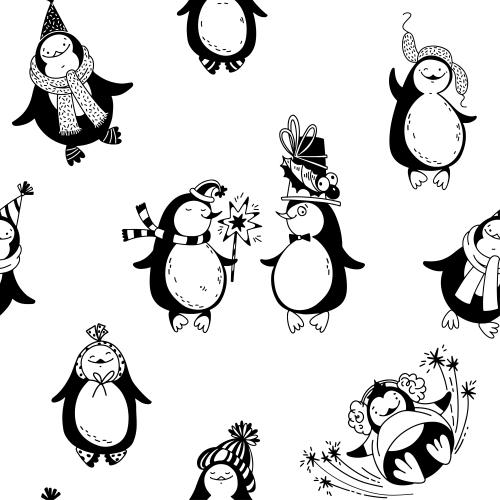 Pinguin. Vektor cartoonartige Pinguine auf weißem