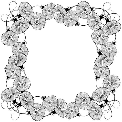 Quadrat. Vektor blumen des Efeus, quadratische Rahmen auf weißem