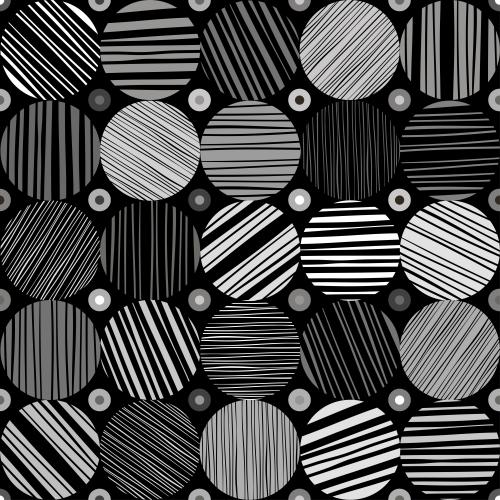 Vektorgrafik streifige monochrom kreise auf schwarz