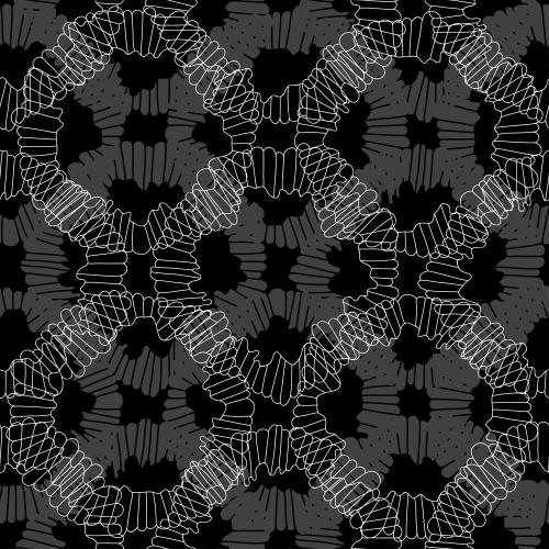 Bild geometrisch mit abstrakten Silhouetten und Konturen auf schwarzem