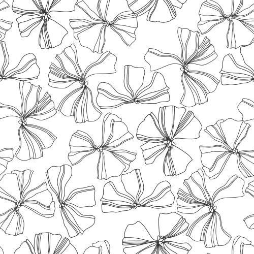 Vektorgrafik dekorative blumen, schwarze konturen auf weißem