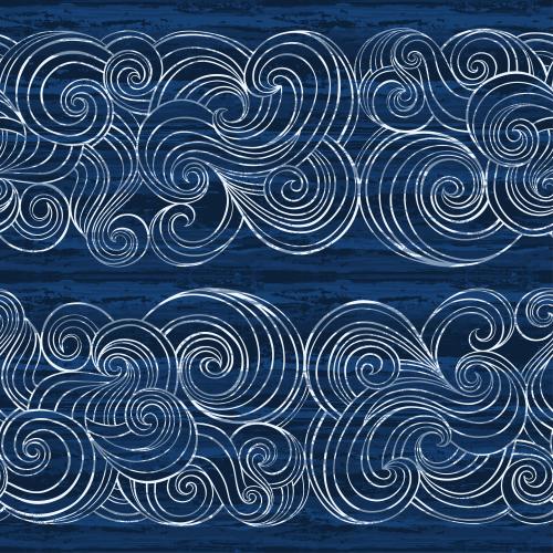 Vektorgrafik weiße wellen auf texturiertem blauem