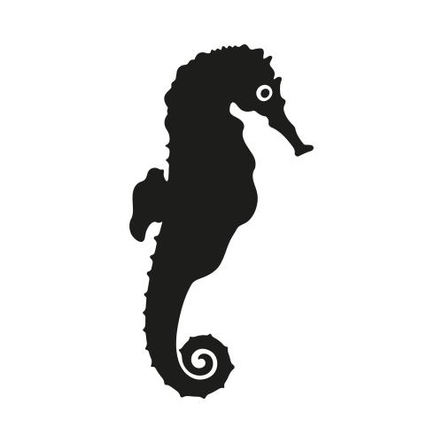 Vektorgrafik meeresschimmel, schwarze silhouette auf weißem