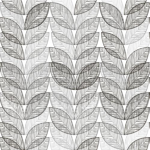 Vektorgrafik monochrom geätzte blätter auf weißem
