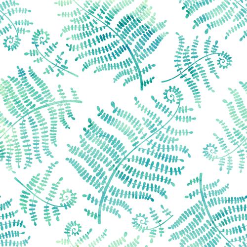 Farn. Vektor Aquarellblätter Farns auf weißem
