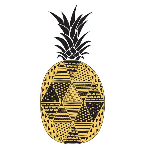Frucht. Vektor stylisierter Ananas Auf Weissem